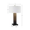 Rectangular black and bronze ombre steel lamp 