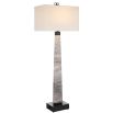 A stylish side lamp by Uttermost with a gorgeous grey marble finish and dark bronze finish