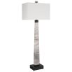 A stylish side lamp by Uttermost with a gorgeous grey marble finish and dark bronze finish