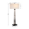 A stylish side lamp by Uttermost with a gorgeous grey marble finish and dark bronze finish