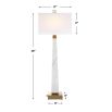 A luxury side lamp by Uttermost with a sophisticated white marble and brushed brass finish