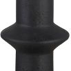 Cast black stone lamp with brass pillbox cap and cylindrical finial