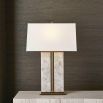 Quartz crystal stone rectangular lamp with brass base