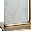 Quartz crystal stone rectangular lamp with brass base