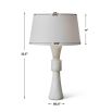 White alabaster lamp with linen shade