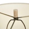 Hieroglyphics-inspired brown lamp with off-white linen shade