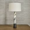 Black and white marble effect table lamp with svelte silhouette