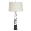 Black and white marble effect table lamp with svelte silhouette