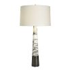 Black and white marble effect table lamp with svelte silhouette