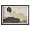Matte print depicting elegance of woman's figure in black and neutral tones