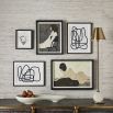 Matte print depicting elegance of woman's figure in black and neutral tones
