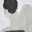 Matte print depicting elegance of woman's figure in black and neutral tones
