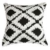 Textured diamond pattern cushion in black and white