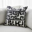 Abstract patterned linen cushion in black and white by Uttermost