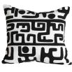 Abstract patterned linen cushion in black and white by Uttermost