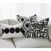 Abstract patterned linen cushion in black and white by Uttermost