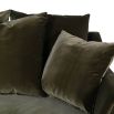 Classic design, green upholstered velvet sofa