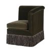 Elegant right module seat with green velvet upholstery and tassel detail