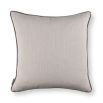 Printed neutral velvet foliage cushion with linen reverse side