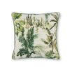 Exotic and floral outdoor cushion with stylish piping