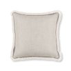A stunning silver cushion from Romo with a floral design and gorgeous fringed detailing