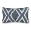 A stylish cushion by Romo with a geometric pattern and a beautiful blue finish