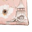 Pink cushion with chinoiserie inspired design and leopard piping 