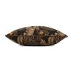 Black velvet cushion with brown leopard print