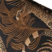 Black velvet cushion with brown leopard print