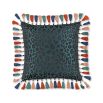 funky multicoloured floral cushion with tassels