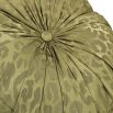 Round cushion with subtle leopard print design in green
