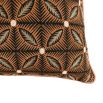 Orange cushion with geometric design and black reverse