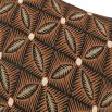 Orange cushion with geometric design and black reverse