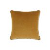 Black cushion with geometric design and mustard reverse