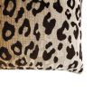 Cream cushion with black leopard design 