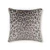 Grey cushion with black leopard design 