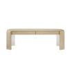 Rectangular coffee table with squared corners and natural wood finish
