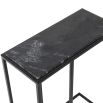 A stylish modern side table with black marble table top and black iron frame