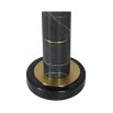 Black and gold marble finish table lamp with white shade