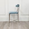 Glamorous silver and blue counter stool 