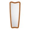 Full length mirror with wooden rippled frame