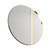 Large round bronze mirror with gold stainless steel frame and added detail