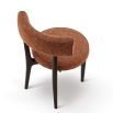 A striking dining chair with a sophisticated design and recycled upholstery