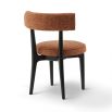 A striking dining chair with a sophisticated design and recycled upholstery