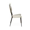 A fabulous cream boucle and blackened steel dining chair 
