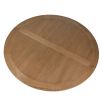 Circular wooden dining table