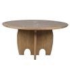 Circular wooden dining table