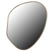 Organic shaped wall mirror with warm dark metal frame