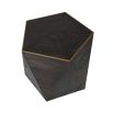 Hexagonal Elm & Copper End Table