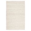 Ivory handwoven rug with loops, knots and basket weave patterns